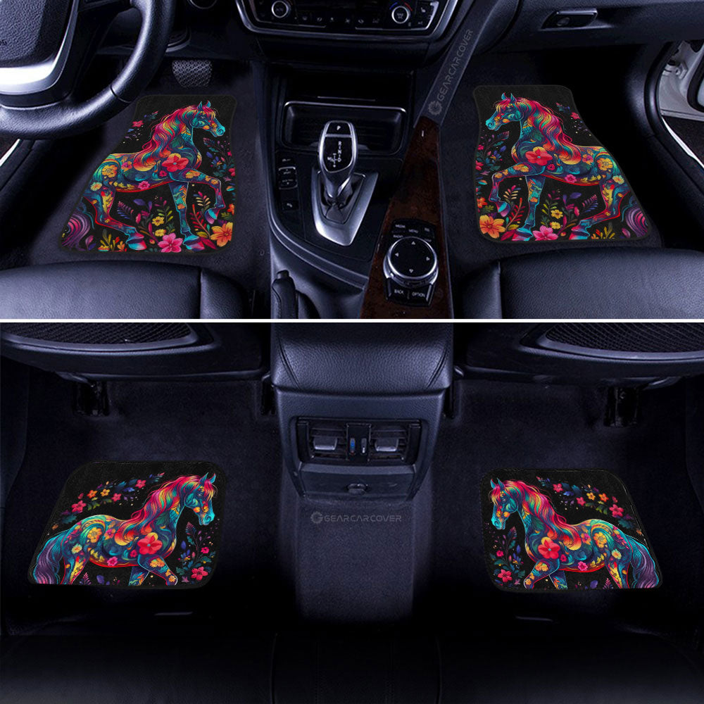 Horse Floral Car Floor Mats Custom Car Accessories - Gearcarcover - 2