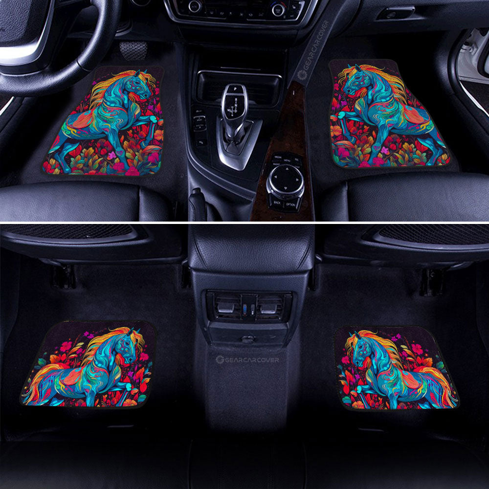 Horse Floral Car Floor Mats Custom Car Accessories - Gearcarcover - 2