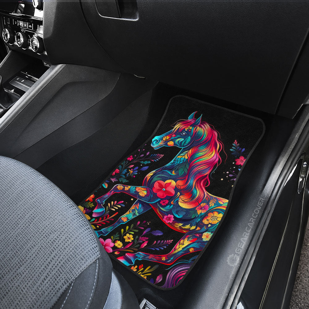 Horse Floral Car Floor Mats Custom Car Accessories - Gearcarcover - 3