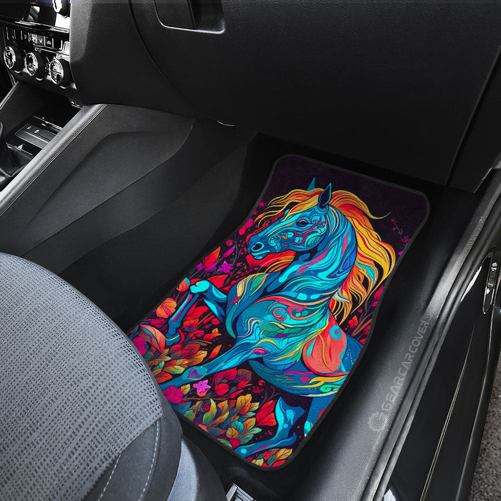 Horse Floral Car Floor Mats Custom Car Accessories - Gearcarcover - 3