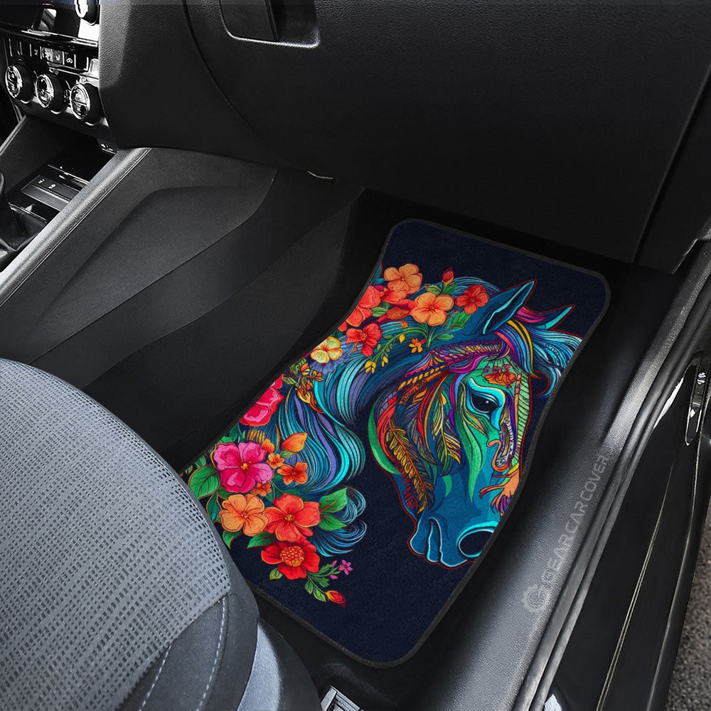 Horse Floral Car Floor Mats Custom Car Accessories - Gearcarcover - 3