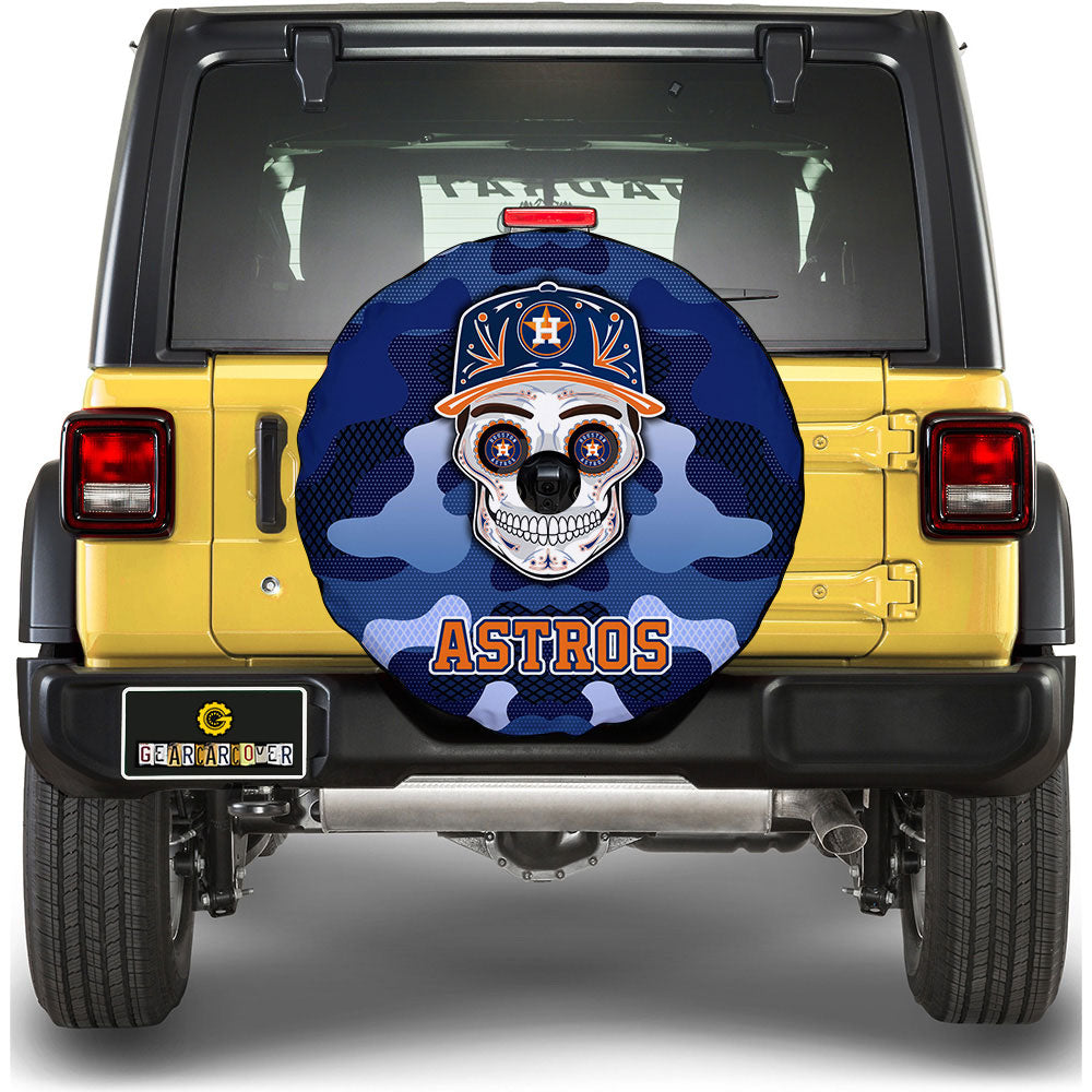 Houston Astros Spare Tire Covers Camera Hole Skull Theme Collection - Gearcarcover - 1