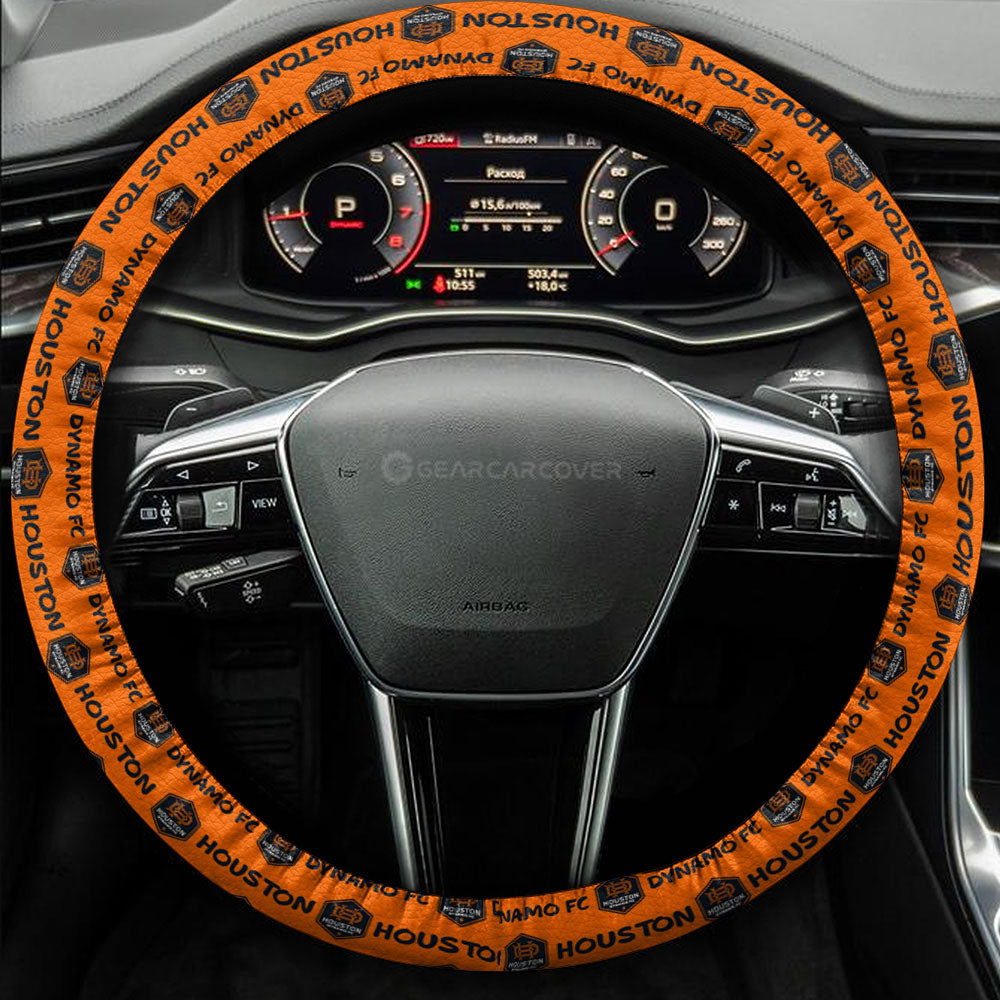 Houston Dynamo FC Steering Wheel Cover Sporty Team Collection - Gearcarcover - 3