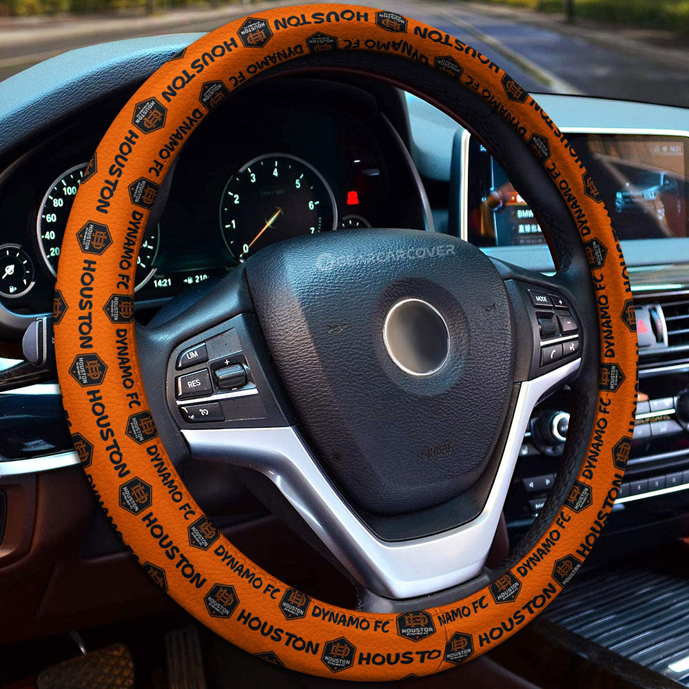 Houston Dynamo FC Steering Wheel Cover Sporty Team Collection - Gearcarcover - 1