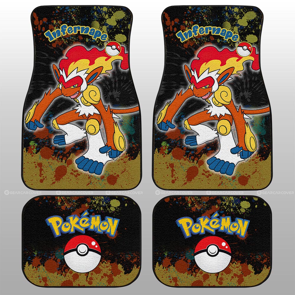 Infernape Car Floor Mats Custom Tie Dye Style Anime Car Accessories - Gearcarcover - 2