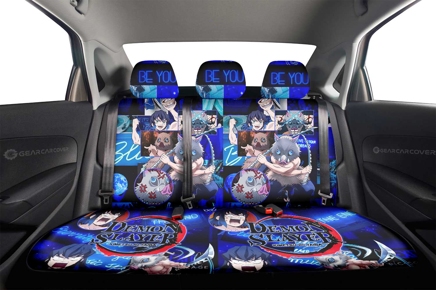Inosuke Hashibira Car Back Seat Cover Custom - Gearcarcover - 2