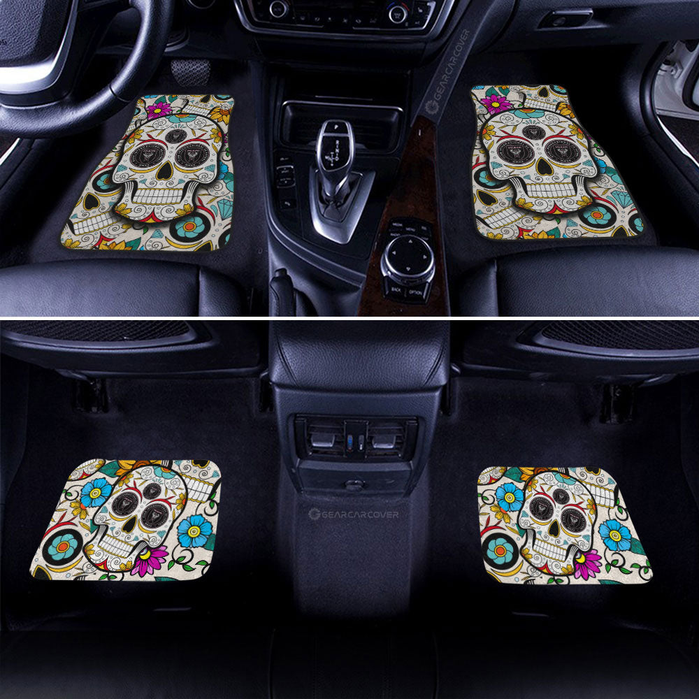 Inter Miami CF Car Floor Mats Custom Sugar Skull Car Accessories - Gearcarcover - 2