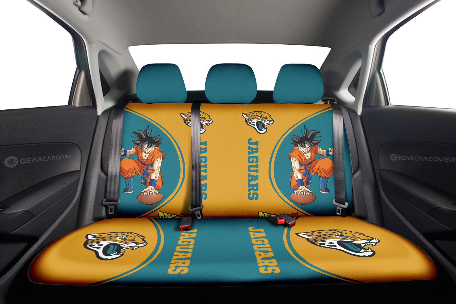 Jacksonville Jaguars Car Back Seat Covers Custom Car Accessories For Fans - Gearcarcover - 2