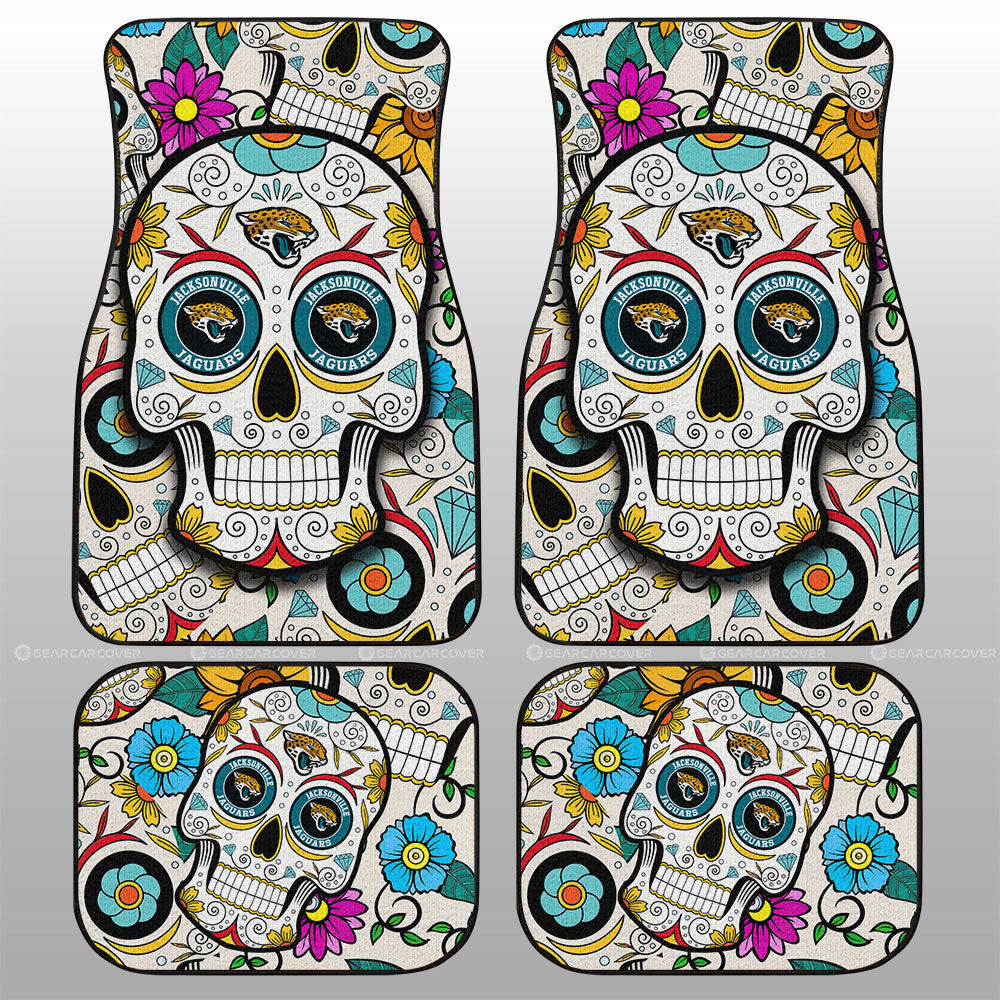 Jacksonville Jaguars Car Floor Mats Custom Sugar Skull Car Accessories - Gearcarcover - 1