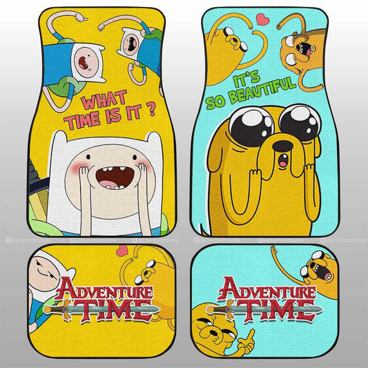 Jake And Finn Adventure Time Car Floor Mats Custom Cartoon Car Accessories - Gearcarcover - 1