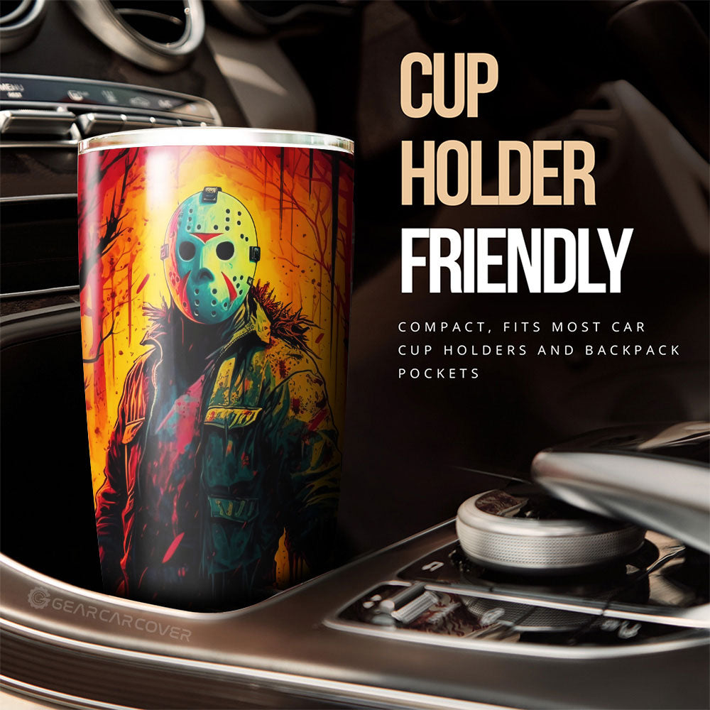 Jason Voorhees Tumbler Cup Custom Horror Car Accessories - Gearcarcover - 3