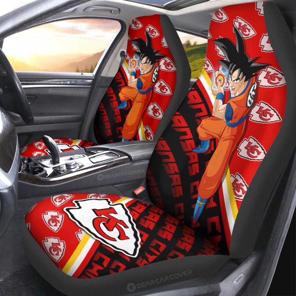 Kansas City Chiefs Car Seat Covers Goku Car Decorations For Fans - Gearcarcover - 2