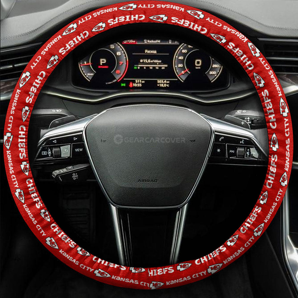 Kansas City Chiefs Steering Wheel Cover Sporty Team Collection - Gearcarcover - 3