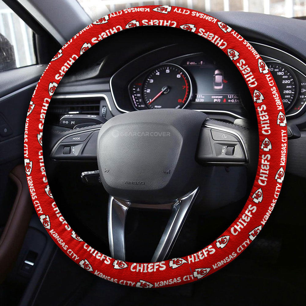 Kansas City Chiefs Steering Wheel Cover Sporty Team Collection - Gearcarcover - 4