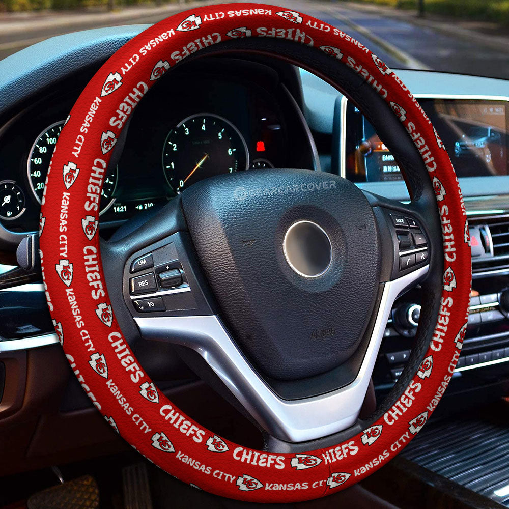 Kansas City Chiefs Steering Wheel Cover Sporty Team Collection - Gearcarcover - 1