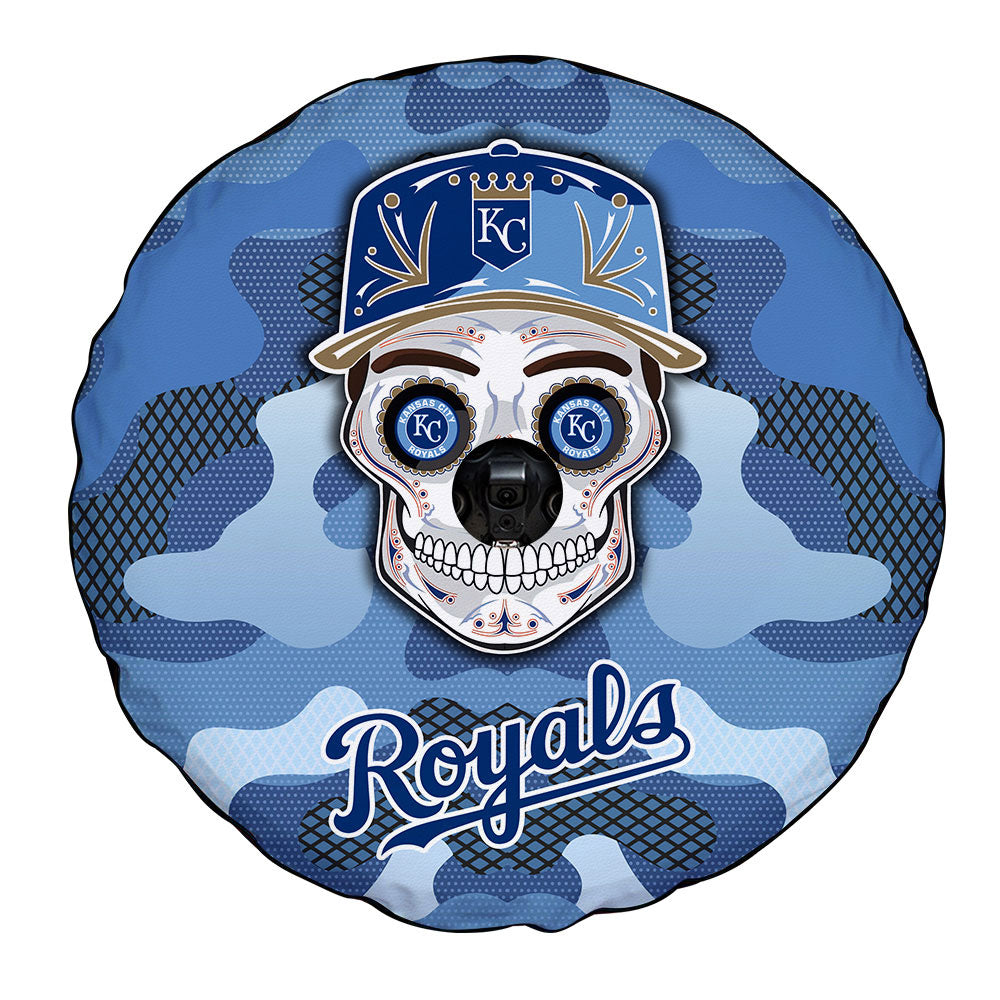 Kansas City Royals Spare Tire Covers Camera Hole Skull Theme Collection - Gearcarcover - 4