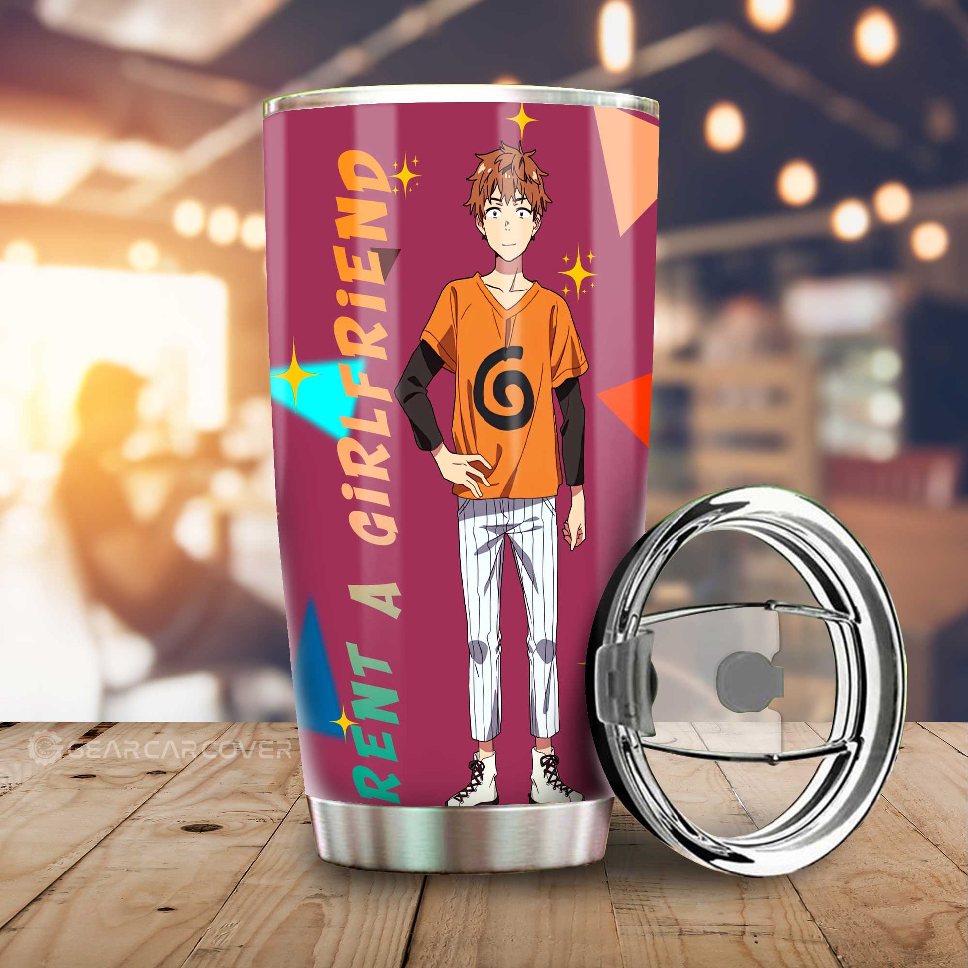 Kazuya Kinoshita Tumbler Cup Custom Rent A Girlfriend Car Accessories - Gearcarcover - 1