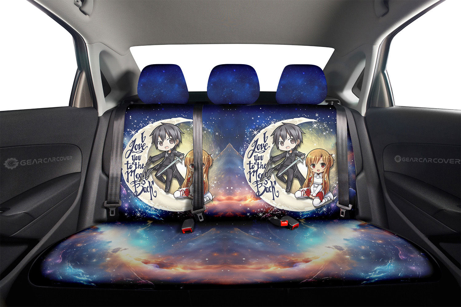 Kirito And Asuna Car Back Seat Covers Custom Car Accessories - Gearcarcover - 2
