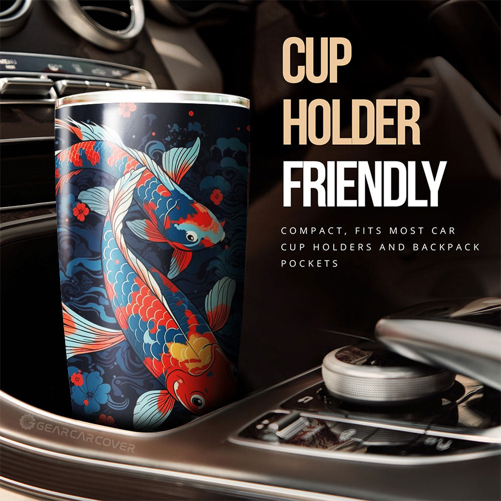 Koi Fish Tumbler Cup Custom Car Accessories - Gearcarcover - 3