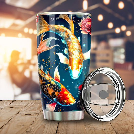 Koi Fish Tumbler Cup Custom Car Accessories - Gearcarcover - 1