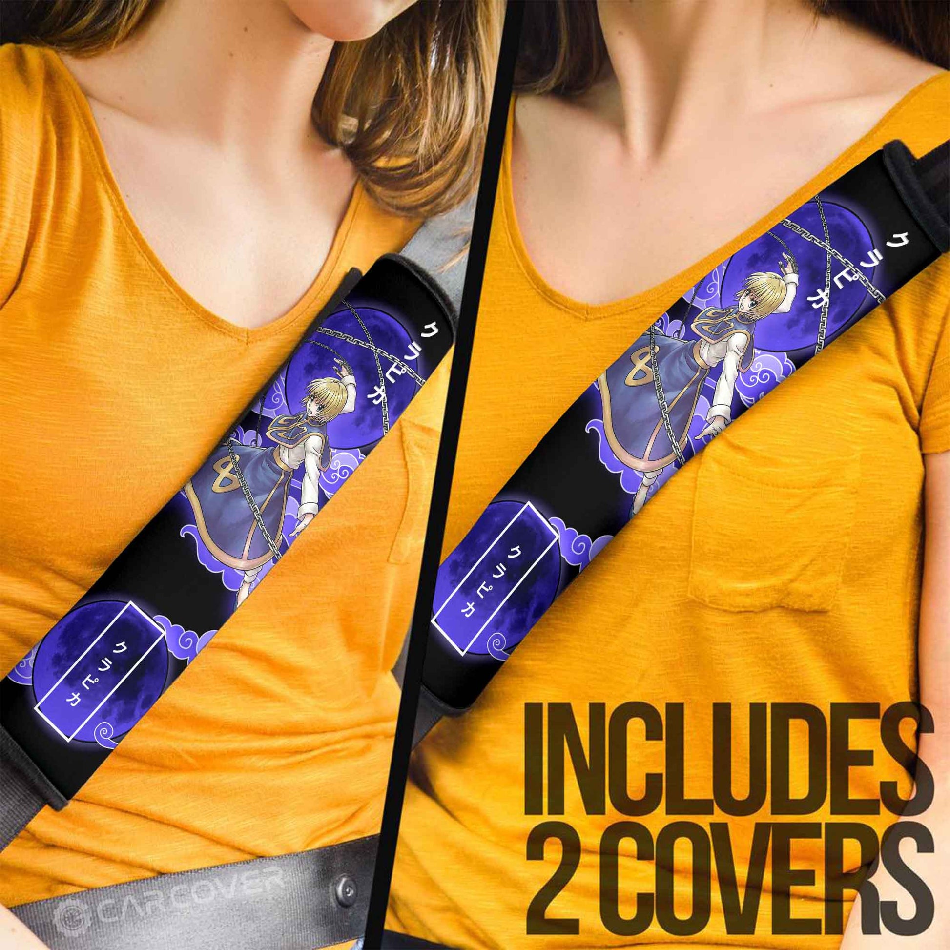 Kurapika Seat Belt Covers Custom Hunter x Hunter Anime Car Accessories - Gearcarcover - 2