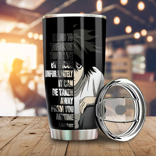 L Lawliet Quotes Tumbler Cup Custom Death Note Car Accessories - Gearcarcover - 1