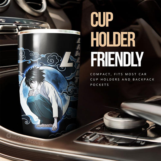 L Lawliet Tumbler Cup Custom Death Note Car Accessories - Gearcarcover - 2