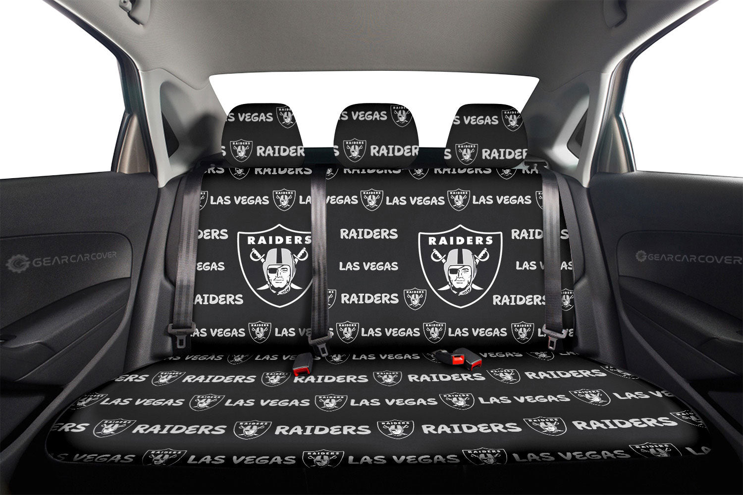 Las Vegas Raiders Car Back Seat Covers Sporty Team Collection - Gearcarcover - 2