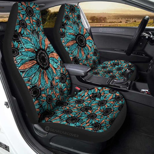 Leopard Sunflower Car Seat Covers Custom Car Decoration - Gearcarcover - 1