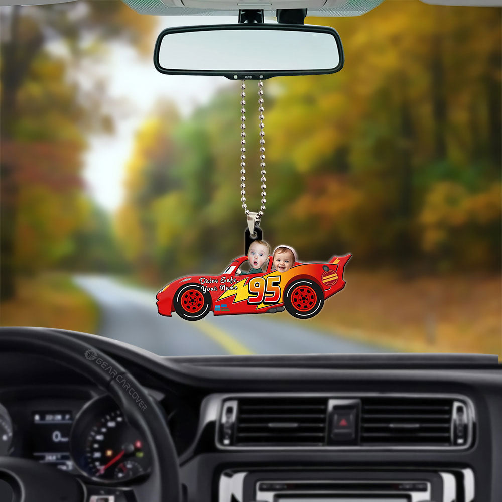 Lightning McQueen Ornament Personalized Baby Face Collection - Gearcarcover - 3