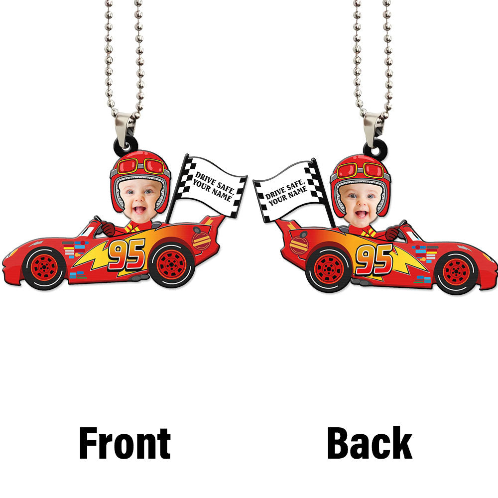 Lightning McQueen Ornament Personalized Baby With Helmet Collection - Gearcarcover - 4