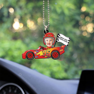 Lightning McQueen Ornament Personalized Baby With Helmet Collection - Gearcarcover - 1