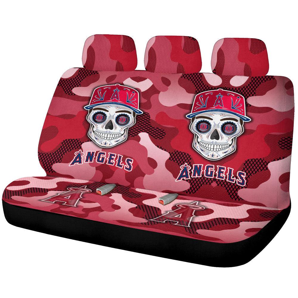 Los Angeles Angels Car Back Seat Covers Skull Theme Collection - Gearcarcover - 1