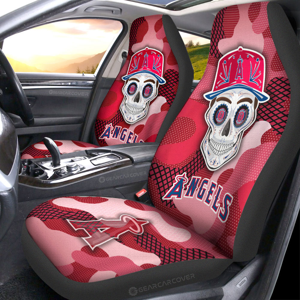 Los Angeles Angels Car Seat Covers Skull Theme Collection - Gearcarcover - 1