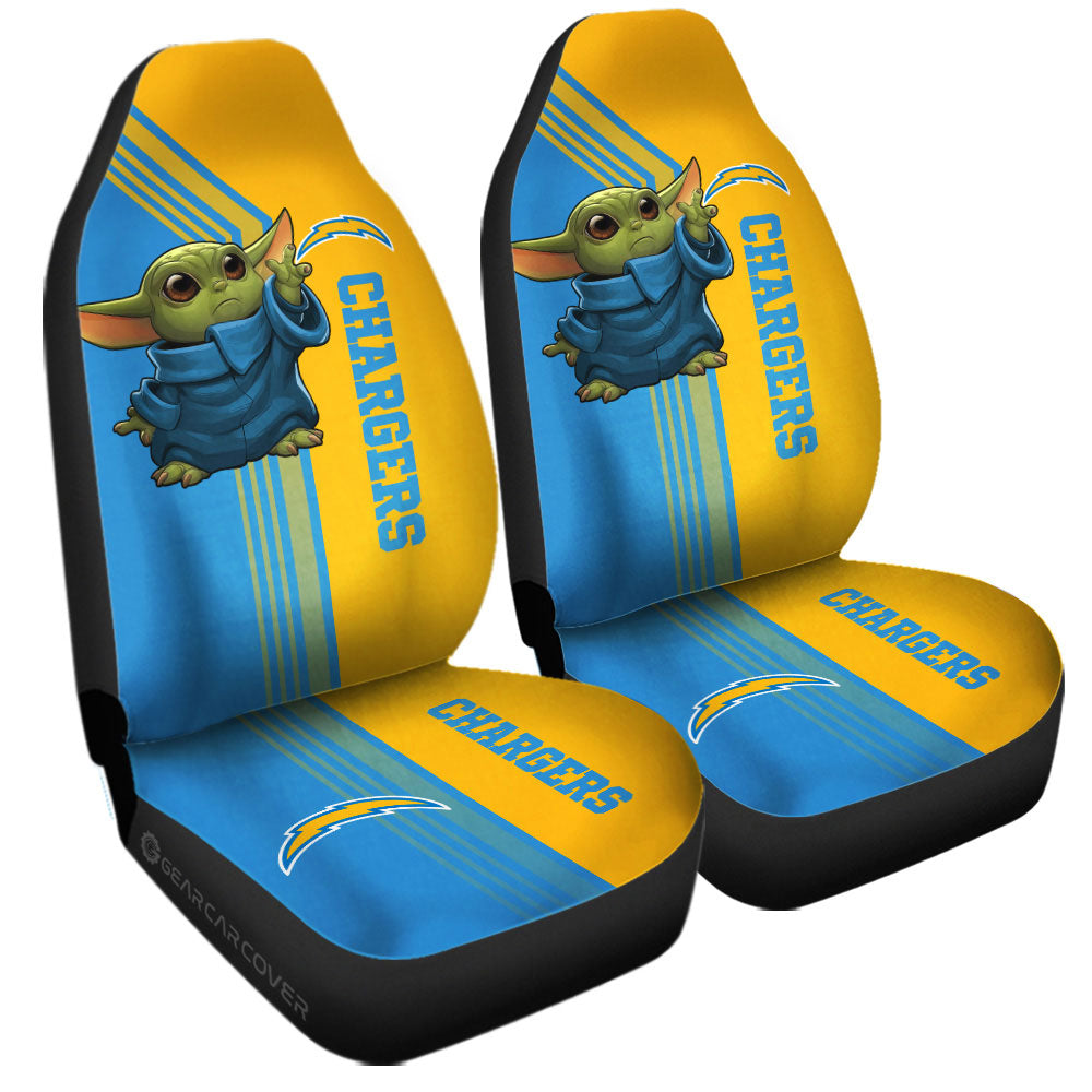 Los Angeles Chargers Car Seat Covers Baby Yoda Car Accessories - Gearcarcover - 3