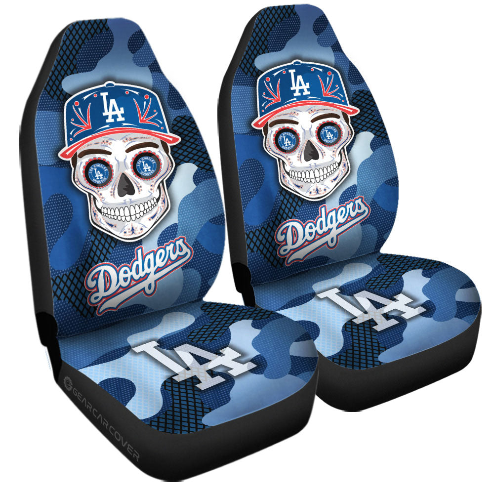 Los Angeles Dodgers Car Seat Covers Skull Theme Collection - Gearcarcover - 3
