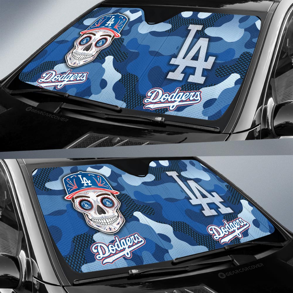 Los Angeles Dodgers Car Sunshade Skull Theme Collection - Gearcarcover - 2