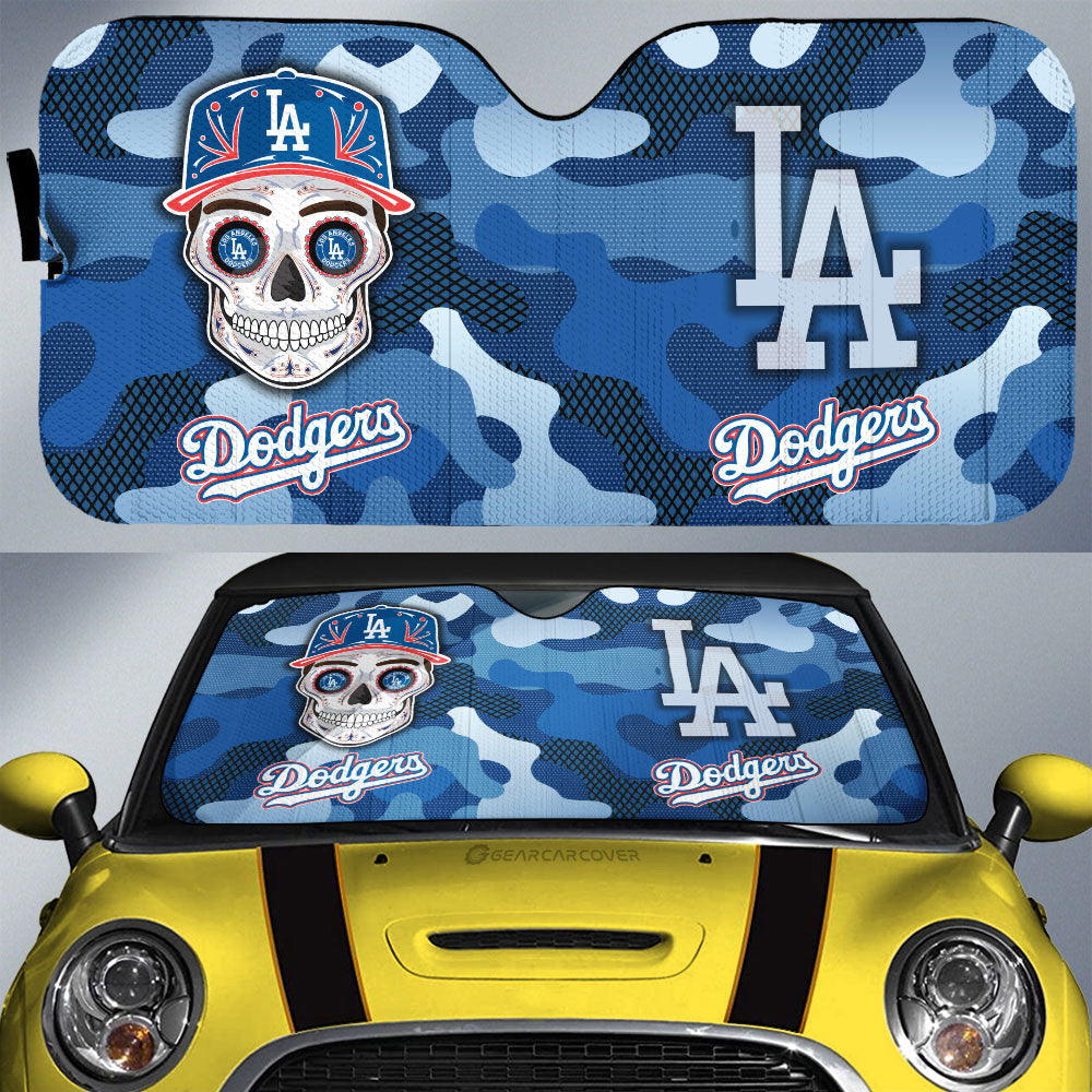 Los Angeles Dodgers Car Sunshade Skull Theme Collection - Gearcarcover - 1