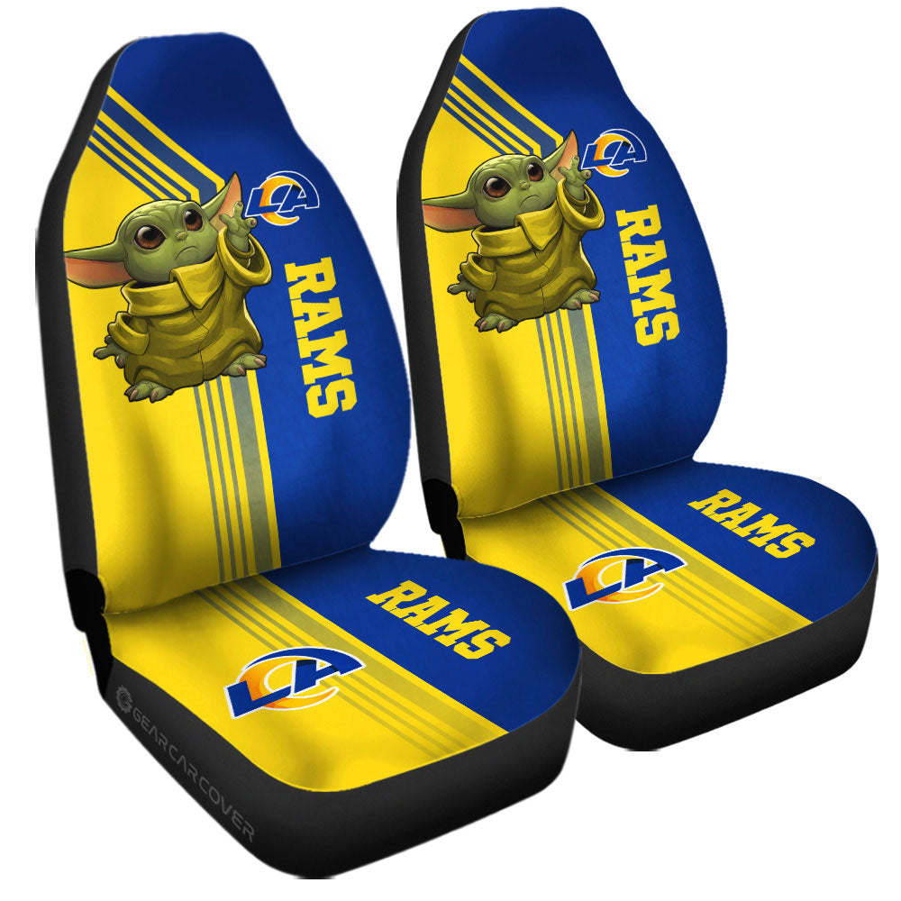 Los Angeles Rams Car Seat Covers Baby Yoda Car Accessories - Gearcarcover - 3