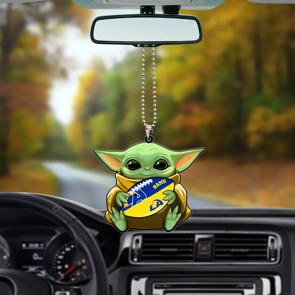 Los Angeles Rams Ornament Baby Yoda Car Accessories - Gearcarcover - 3