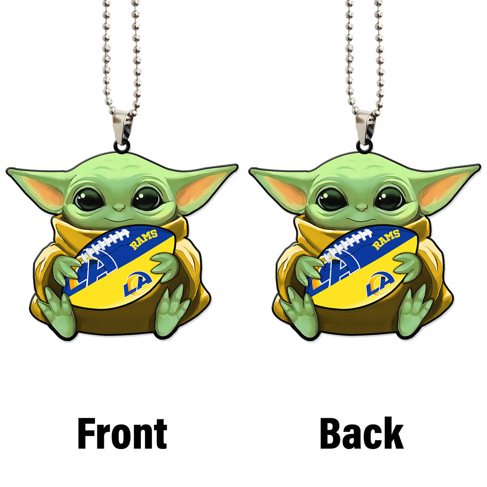 Los Angeles Rams Ornament Baby Yoda Car Accessories - Gearcarcover - 4