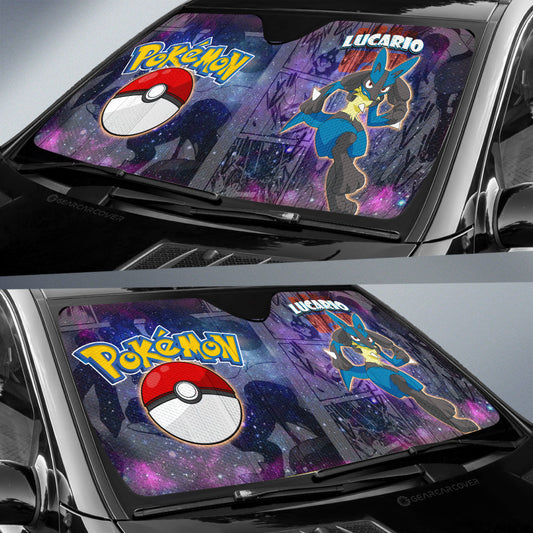 Lucario Car Sunshade Custom Anime Galaxy Manga Style - Gearcarcover - 2