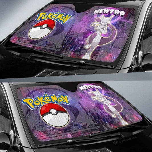 Mewtwo Car Sunshade Custom Anime Galaxy Manga Style - Gearcarcover - 2