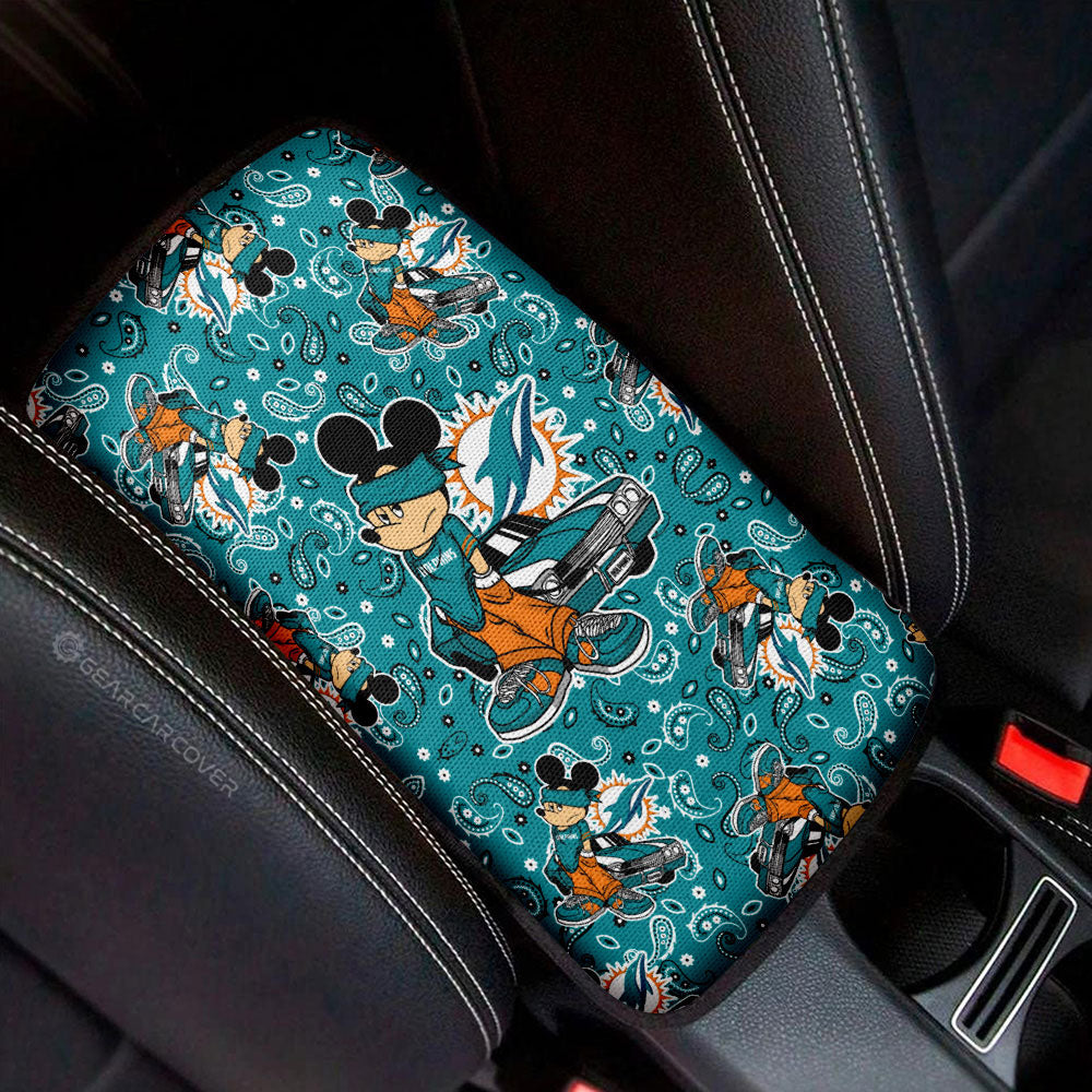 Miami Dolphins Car Center Console Cover Cartoon Theme Collection - Gearcarcover - 1