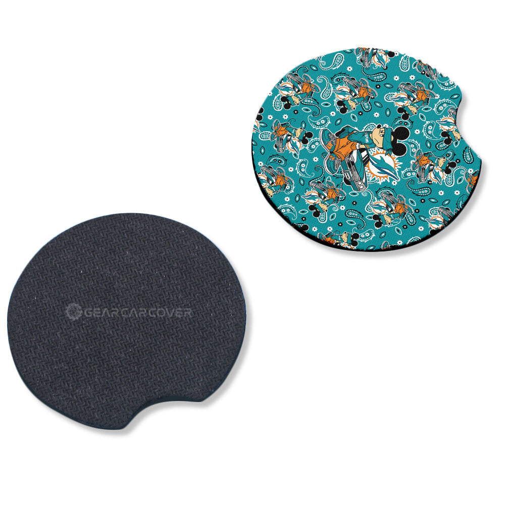 Miami Dolphins Car Coaster Set Cartoon Theme Collection - Gearcarcover - 4