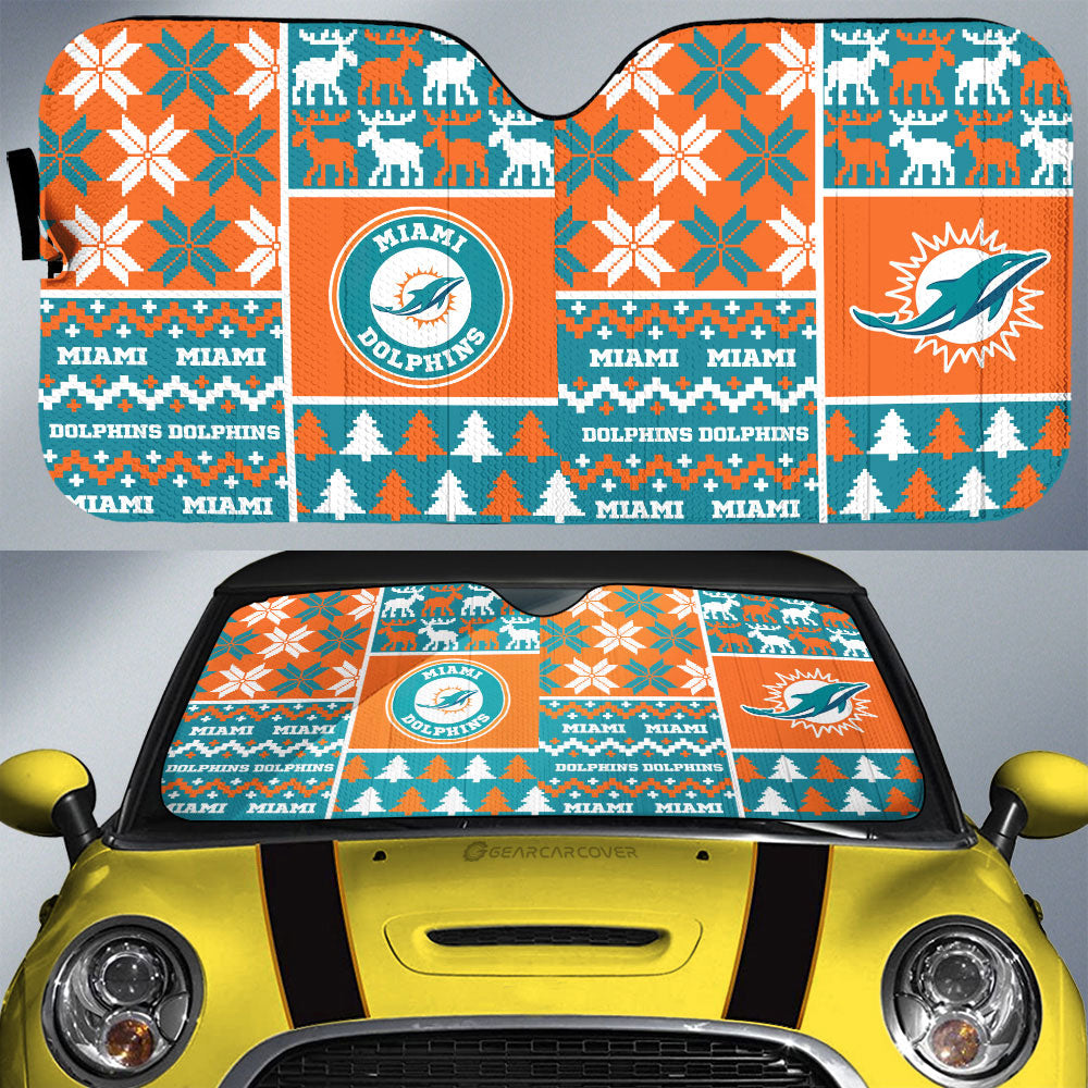 Miami Dolphins Car Sunshade Custom Ugly Style Car Accessories - Gearcarcover - 1