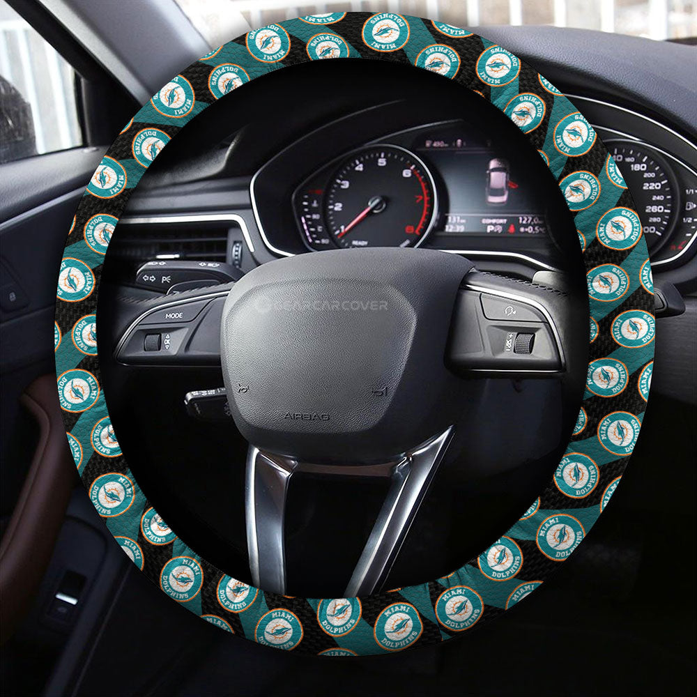 Miami Dolphins Steering Wheel Cover Custom Car Accessories - Gearcarcover - 3