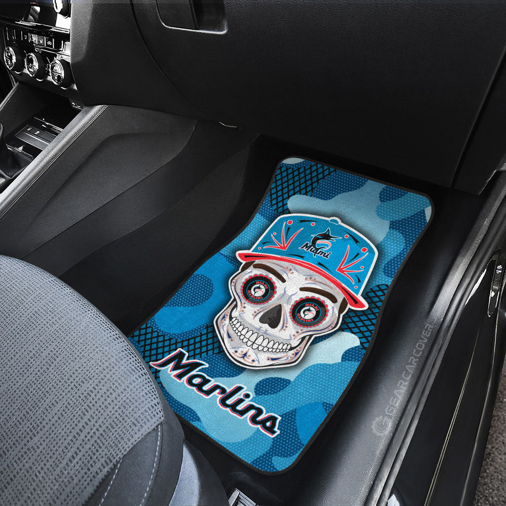 Miami Marlins Car Floor Mats Skull Theme Collection - Gearcarcover - 3