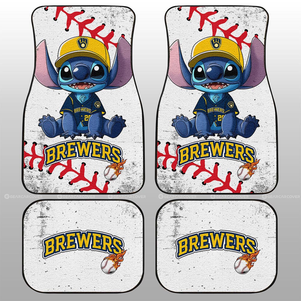 Milwaukee Brewers Car Floor Mats Stitch Theme Collection - Gearcarcover - 1