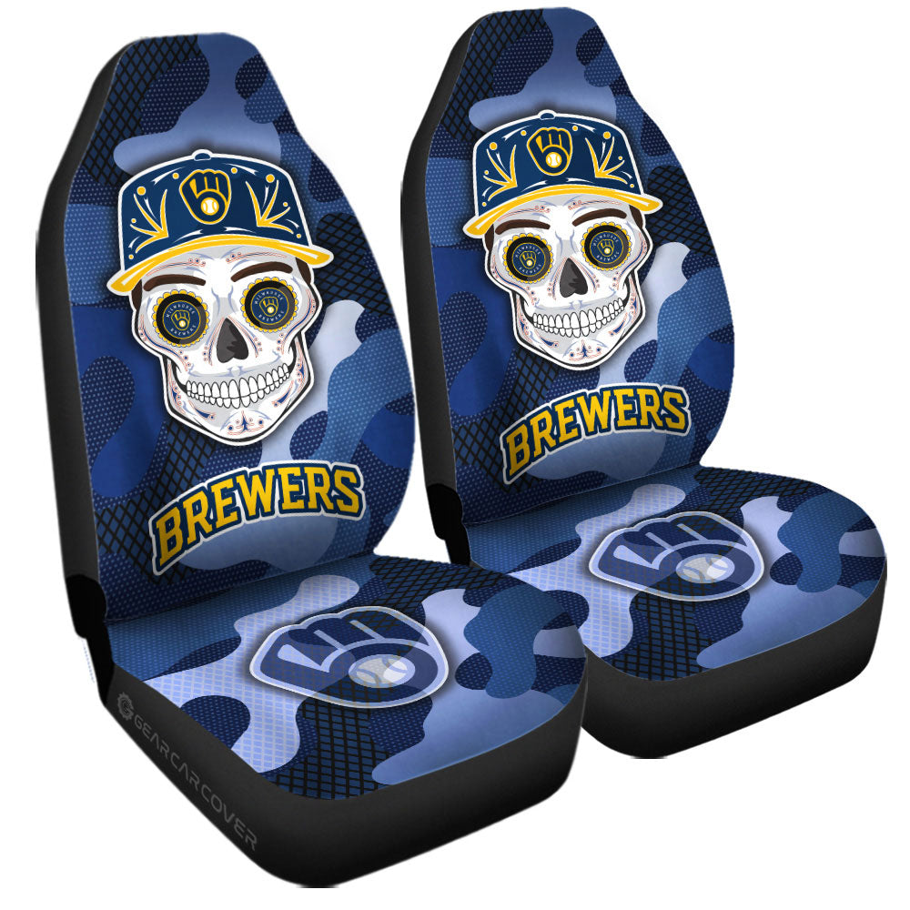 Milwaukee Brewers Car Seat Covers Skull Theme Collection - Gearcarcover - 3